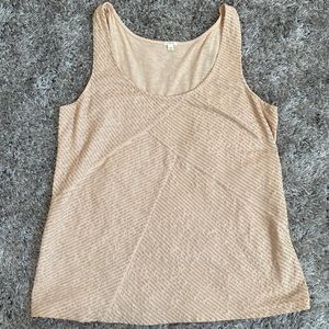 Beige sparkle tank top. Size small. Never worn. 100% cotton.